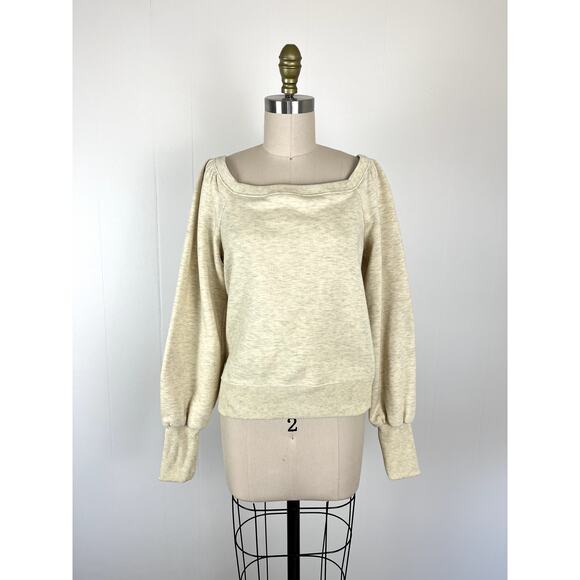 Rebecca Minkoff Tops - Rebecca Minkoff Ariel Sweatshirt Womens Medium Puff Sleeve‎ Pullover Oat Melange